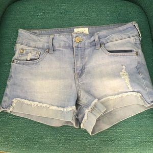 Light Wash Jean Ripped Jean Shorts